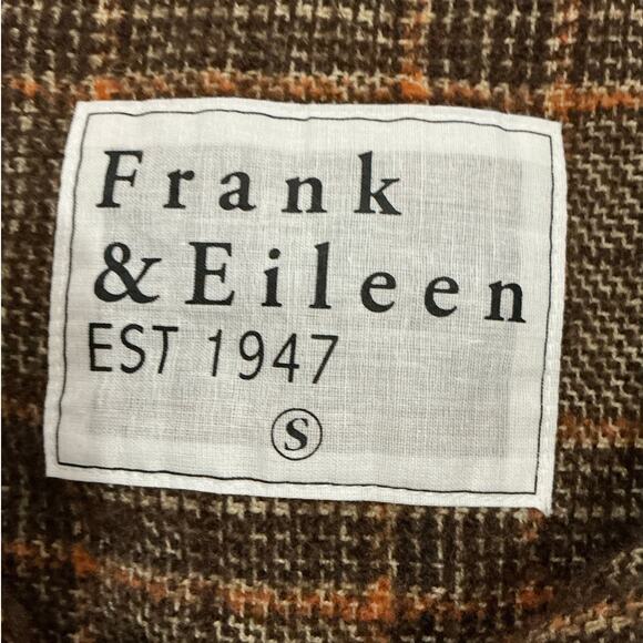 Frank & Eileen Gavin Plaid Shirt Jacket Wool Blend Brown Orange Size Small - Picture 13 of 15